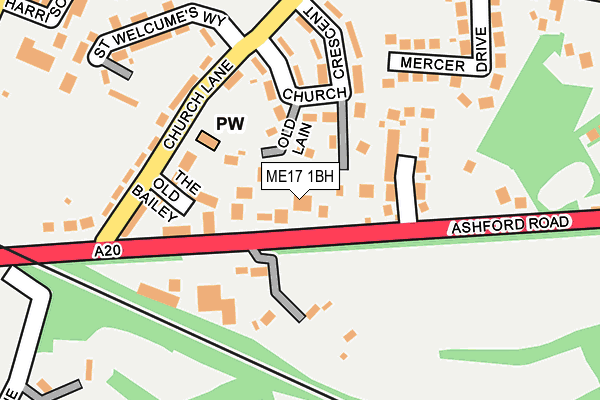 ME17 1BH map - OS OpenMap – Local (Ordnance Survey) ME17 1BH map - OS OpenMap – Local (Ordnance Survey)