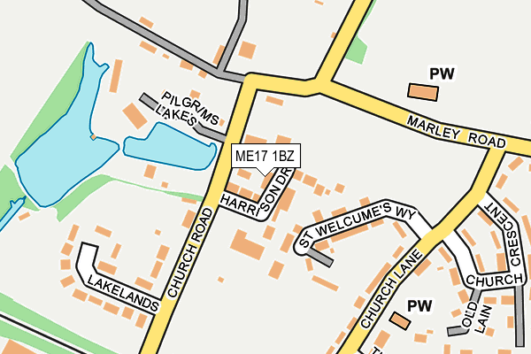 ME17 1BZ map - OS OpenMap – Local (Ordnance Survey) ME17 1BZ map - OS OpenMap – Local (Ordnance Survey)