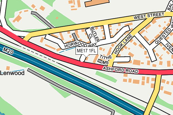 ME17 1FL map - OS OpenMap – Local (Ordnance Survey) ME17 1FL map - OS OpenMap – Local (Ordnance Survey)