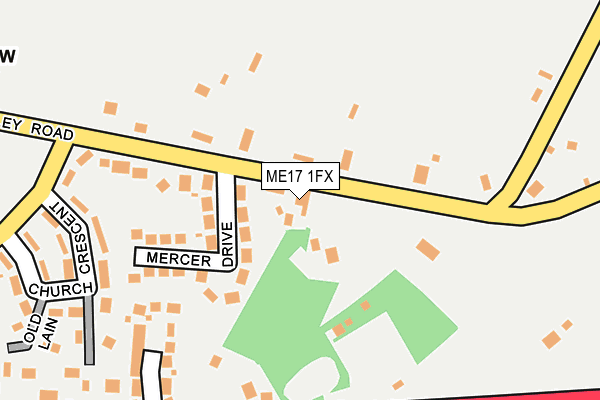 ME17 1FX map - OS OpenMap – Local (Ordnance Survey) ME17 1FX map - OS OpenMap – Local (Ordnance Survey)