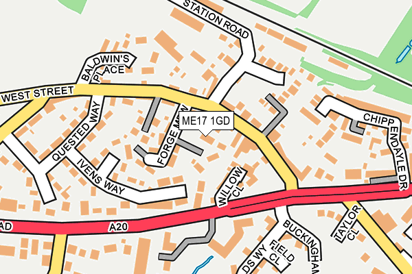 ME17 1GD map - OS OpenMap – Local (Ordnance Survey) ME17 1GD map - OS OpenMap – Local (Ordnance Survey)