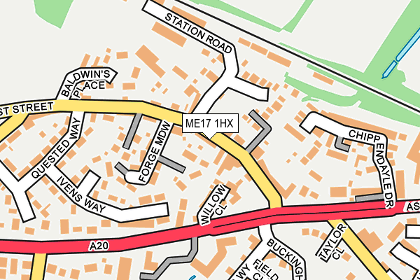 ME17 1HX map - OS OpenMap – Local (Ordnance Survey) ME17 1HX map - OS OpenMap – Local (Ordnance Survey)