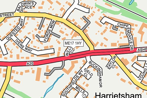 ME17 1HY map - OS OpenMap – Local (Ordnance Survey) ME17 1HY map - OS OpenMap – Local (Ordnance Survey)