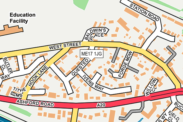 ME17 1JG map - OS OpenMap – Local (Ordnance Survey) ME17 1JG map - OS OpenMap – Local (Ordnance Survey)