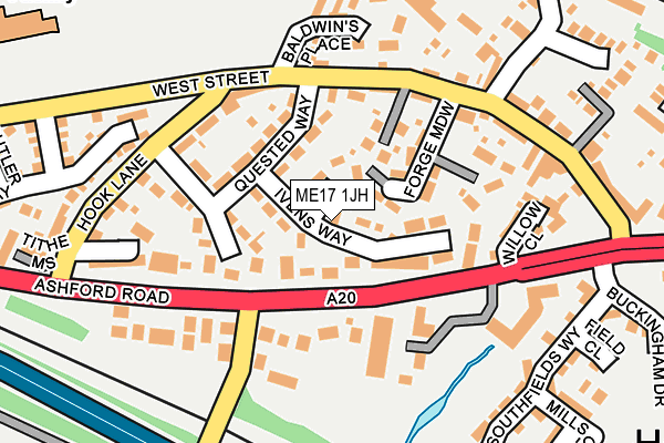 ME17 1JH map - OS OpenMap – Local (Ordnance Survey)