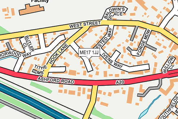 ME17 1JJ map - OS OpenMap – Local (Ordnance Survey) ME17 1JJ map - OS OpenMap – Local (Ordnance Survey)