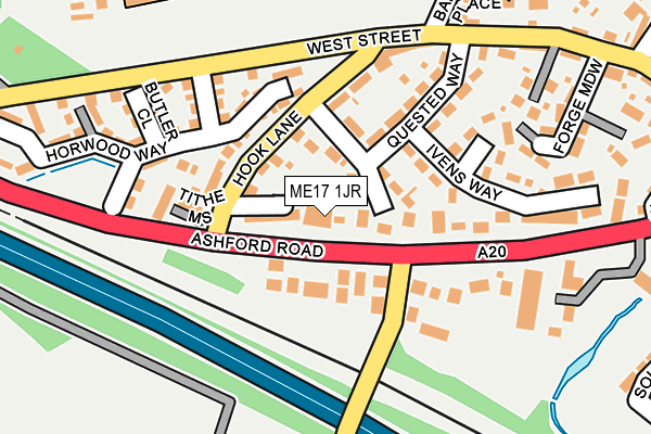 ME17 1JR map - OS OpenMap – Local (Ordnance Survey) ME17 1JR map - OS OpenMap – Local (Ordnance Survey)