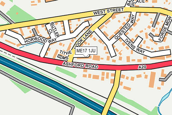 ME17 1JU map - OS OpenMap – Local (Ordnance Survey)