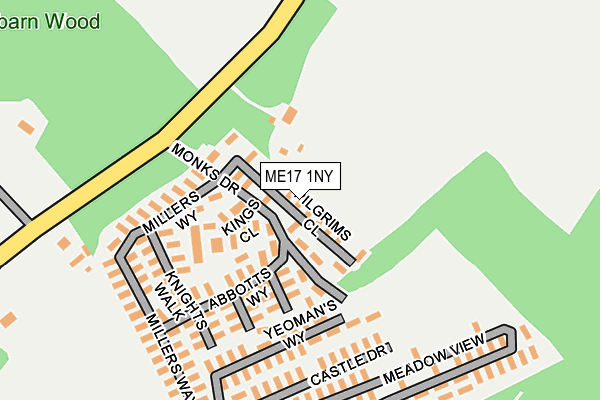 ME17 1NY map - OS OpenMap – Local (Ordnance Survey) ME17 1NY map - OS OpenMap – Local (Ordnance Survey)