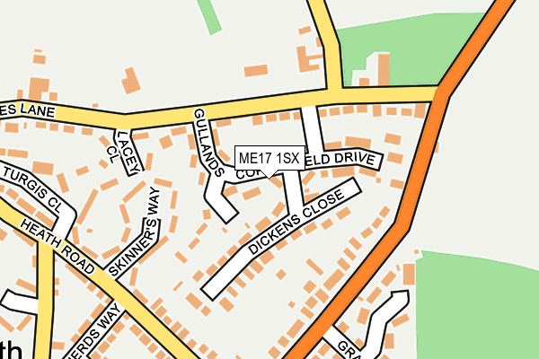 ME17 1SX map - OS OpenMap – Local (Ordnance Survey) ME17 1SX map - OS OpenMap – Local (Ordnance Survey)