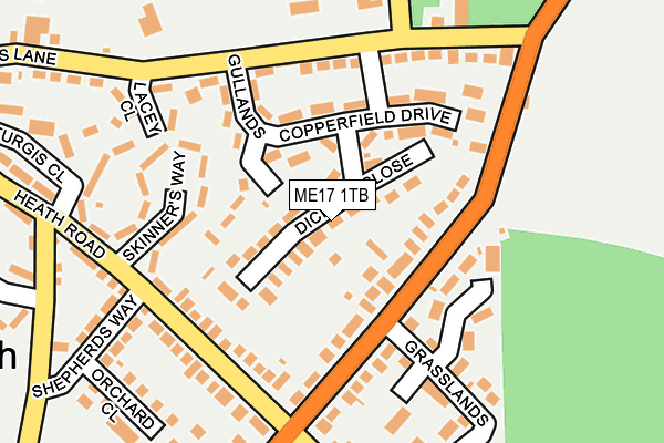ME17 1TB map - OS OpenMap – Local (Ordnance Survey) ME17 1TB map - OS OpenMap – Local (Ordnance Survey)