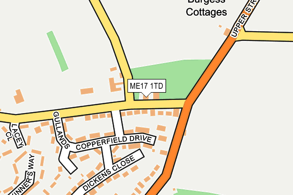 ME17 1TD map - OS OpenMap – Local (Ordnance Survey)