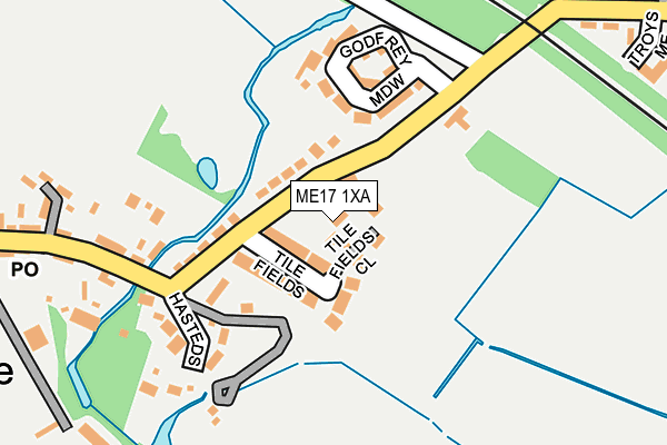 ME17 1XA map - OS OpenMap – Local (Ordnance Survey) ME17 1XA map - OS OpenMap – Local (Ordnance Survey)