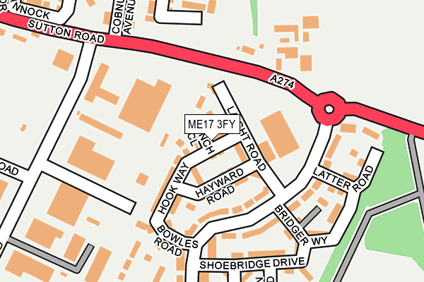 ME17 3FY map - OS OpenMap – Local (Ordnance Survey) ME17 3FY map - OS OpenMap – Local (Ordnance Survey)