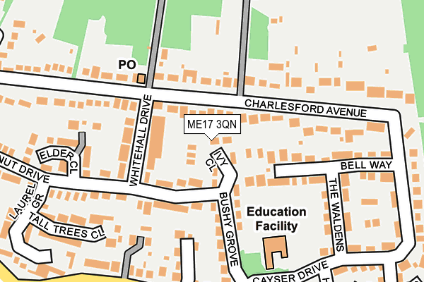ME17 3QN map - OS OpenMap – Local (Ordnance Survey) ME17 3QN map - OS OpenMap – Local (Ordnance Survey)