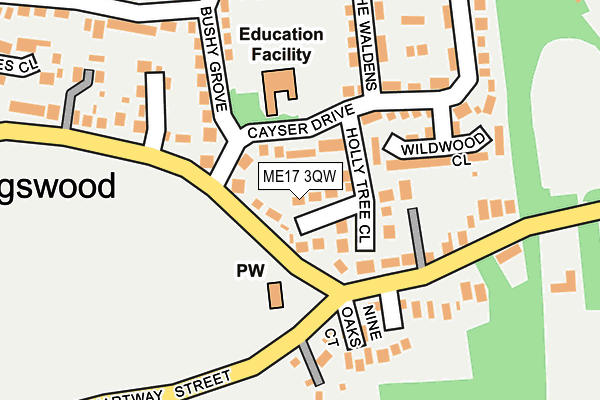 ME17 3QW map - OS OpenMap – Local (Ordnance Survey) ME17 3QW map - OS OpenMap – Local (Ordnance Survey)