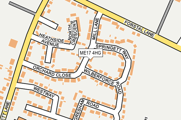 ME17 4HG map - OS OpenMap – Local (Ordnance Survey) ME17 4HG map - OS OpenMap – Local (Ordnance Survey)