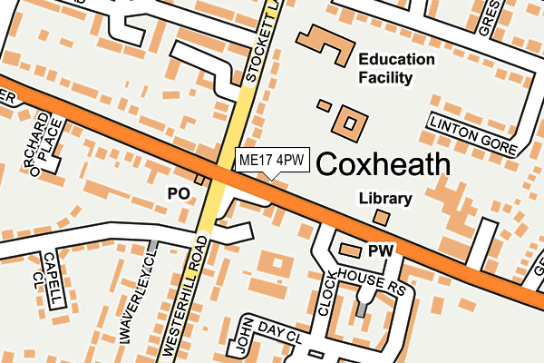 ME17 4PW map - OS OpenMap – Local (Ordnance Survey)
