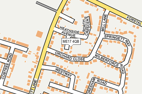 ME17 4QB map - OS OpenMap – Local (Ordnance Survey) ME17 4QB map - OS OpenMap – Local (Ordnance Survey)