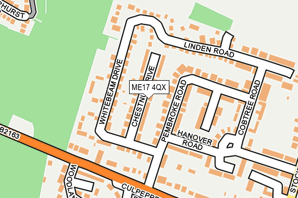 ME17 4QX map - OS OpenMap – Local (Ordnance Survey) ME17 4QX map - OS OpenMap – Local (Ordnance Survey)