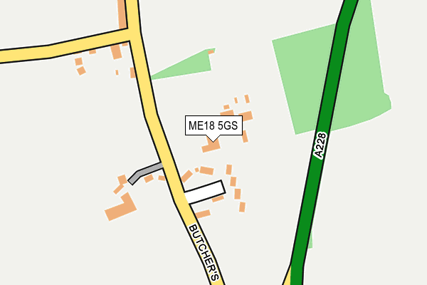 ME18 5GS map - OS OpenMap – Local (Ordnance Survey) ME18 5GS map - OS OpenMap – Local (Ordnance Survey)