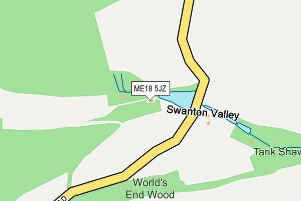 ME18 5JZ map - OS OpenMap – Local (Ordnance Survey) ME18 5JZ map - OS OpenMap – Local (Ordnance Survey)