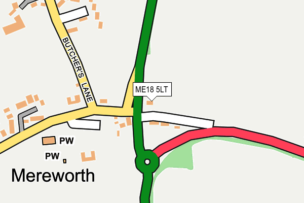 ME18 5LT map - OS OpenMap – Local (Ordnance Survey)