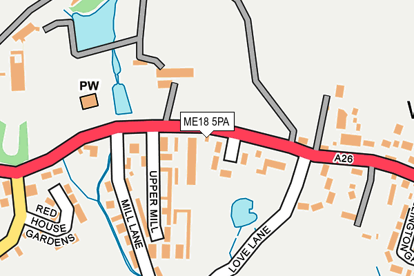 ME18 5PA map - OS OpenMap – Local (Ordnance Survey) ME18 5PA map - OS OpenMap – Local (Ordnance Survey)