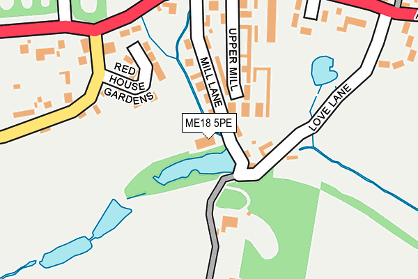 ME18 5PE map - OS OpenMap – Local (Ordnance Survey) ME18 5PE map - OS OpenMap – Local (Ordnance Survey)