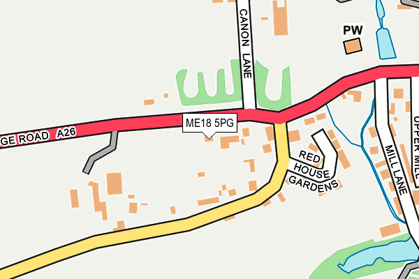 ME18 5PG map - OS OpenMap – Local (Ordnance Survey) ME18 5PG map - OS OpenMap – Local (Ordnance Survey)