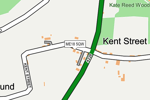 ME18 5QW map - OS OpenMap – Local (Ordnance Survey) ME18 5QW map - OS OpenMap – Local (Ordnance Survey)