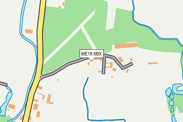 ME18 6BX map - OS OpenMap – Local (Ordnance Survey) ME18 6BX map - OS OpenMap – Local (Ordnance Survey)