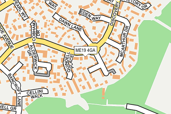 ME19 4GA map - OS OpenMap – Local (Ordnance Survey) ME19 4GA map - OS OpenMap – Local (Ordnance Survey)