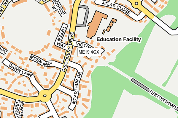 ME19 4GX map - OS OpenMap – Local (Ordnance Survey) ME19 4GX map - OS OpenMap – Local (Ordnance Survey)