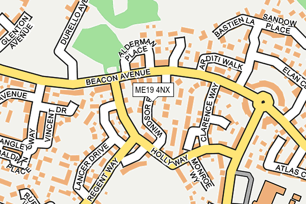 ME19 4NX map - OS OpenMap – Local (Ordnance Survey) ME19 4NX map - OS OpenMap – Local (Ordnance Survey)