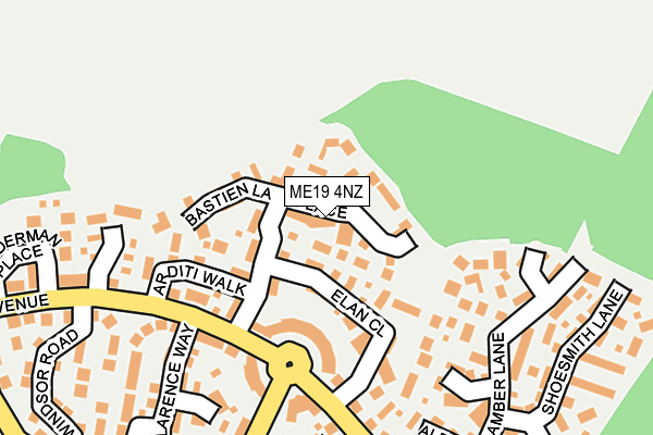 ME19 4NZ map - OS OpenMap – Local (Ordnance Survey) ME19 4NZ map - OS OpenMap – Local (Ordnance Survey)