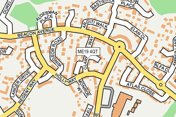 ME19 4QT map - OS OpenMap – Local (Ordnance Survey) ME19 4QT map - OS OpenMap – Local (Ordnance Survey)