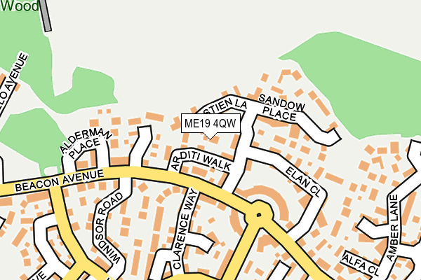 ME19 4QW map - OS OpenMap – Local (Ordnance Survey) ME19 4QW map - OS OpenMap – Local (Ordnance Survey)