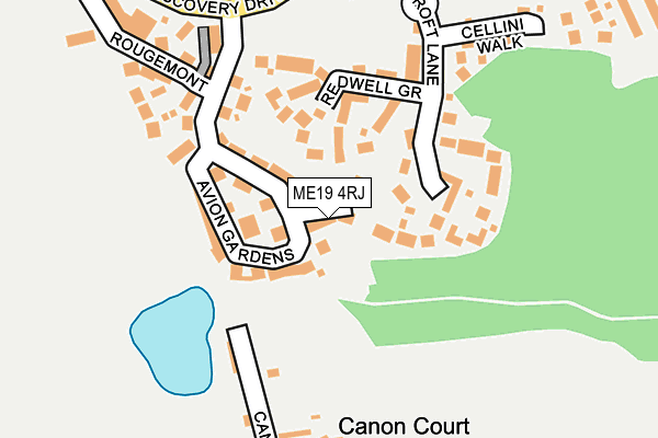 ME19 4RJ map - OS OpenMap – Local (Ordnance Survey) ME19 4RJ map - OS OpenMap – Local (Ordnance Survey)