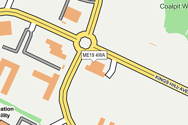 ME19 4WA map - OS OpenMap – Local (Ordnance Survey) ME19 4WA map - OS OpenMap – Local (Ordnance Survey)