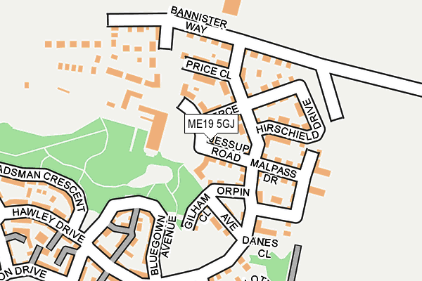 ME19 5GJ map - OS OpenMap – Local (Ordnance Survey) ME19 5GJ map - OS OpenMap – Local (Ordnance Survey)