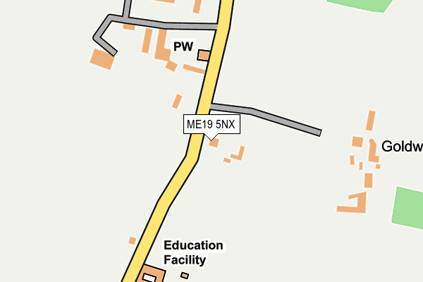 ME19 5NX map - OS OpenMap – Local (Ordnance Survey) ME19 5NX map - OS OpenMap – Local (Ordnance Survey)