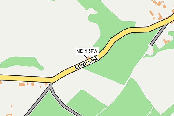 ME19 5PW map - OS OpenMap – Local (Ordnance Survey) ME19 5PW map - OS OpenMap – Local (Ordnance Survey)