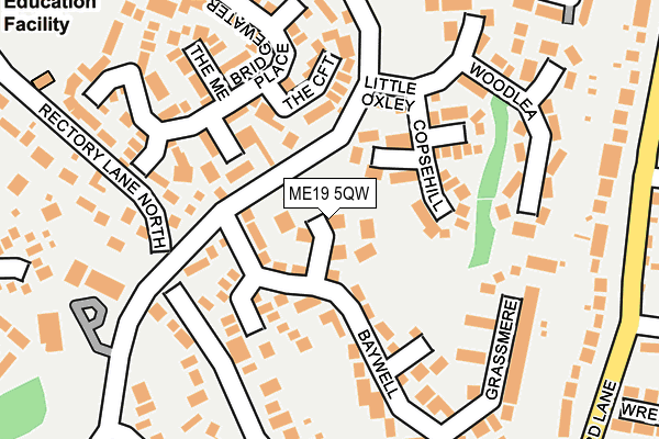 ME19 5QW map - OS OpenMap – Local (Ordnance Survey) ME19 5QW map - OS OpenMap – Local (Ordnance Survey)