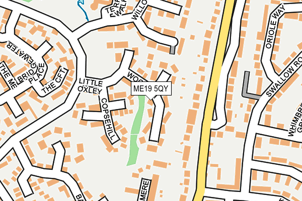 ME19 5QY map - OS OpenMap – Local (Ordnance Survey) ME19 5QY map - OS OpenMap – Local (Ordnance Survey)