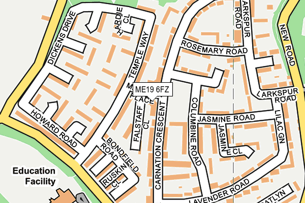 ME19 6FZ map - OS OpenMap – Local (Ordnance Survey) ME19 6FZ map - OS OpenMap – Local (Ordnance Survey)