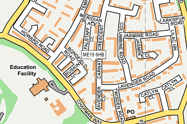 ME19 6HB map - OS OpenMap – Local (Ordnance Survey) ME19 6HB map - OS OpenMap – Local (Ordnance Survey)