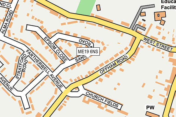 ME19 6NS map - OS OpenMap – Local (Ordnance Survey) ME19 6NS map - OS OpenMap – Local (Ordnance Survey)