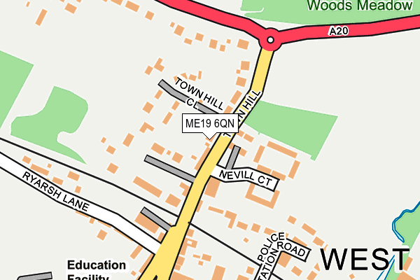 ME19 6QN map - OS OpenMap – Local (Ordnance Survey) ME19 6QN map - OS OpenMap – Local (Ordnance Survey)