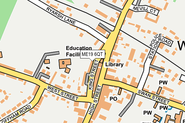 ME19 6QT map - OS OpenMap – Local (Ordnance Survey) ME19 6QT map - OS OpenMap – Local (Ordnance Survey)